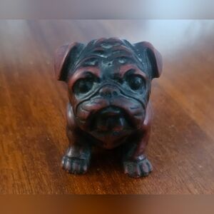 Bulldog Figurine in Black and Red